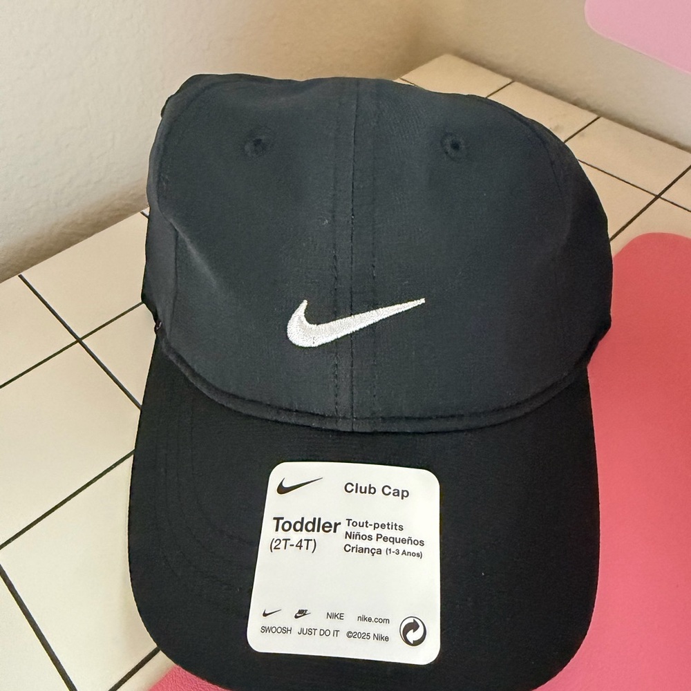Nike Black Toddler Cap with White Logo